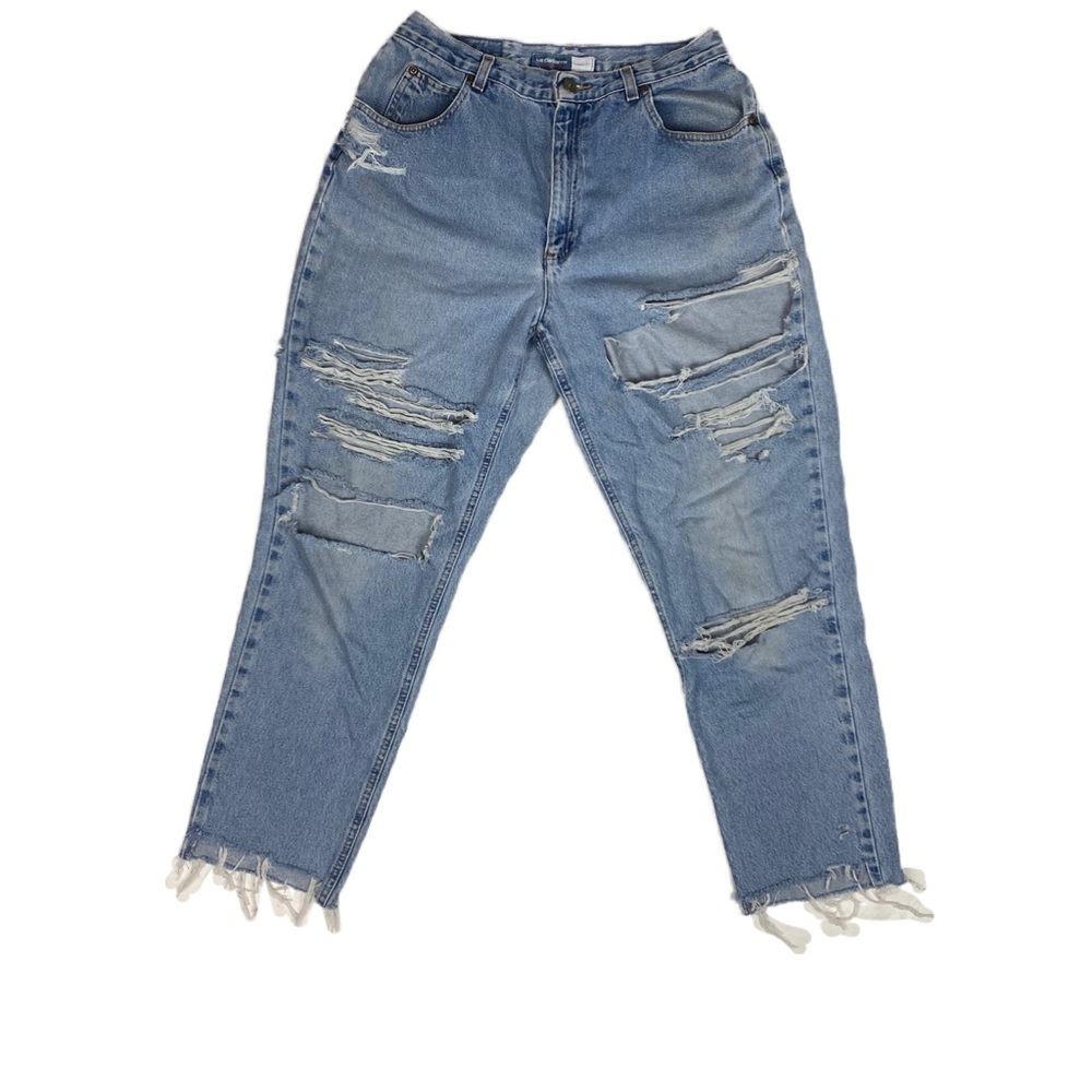 Custom Distressed Vintage Cropped High Waist Denim - image 1